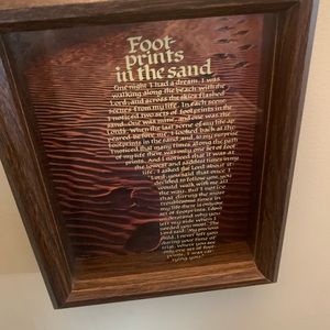 Religious shadowbox - Footprints in the sand shadowbox wall hanging God